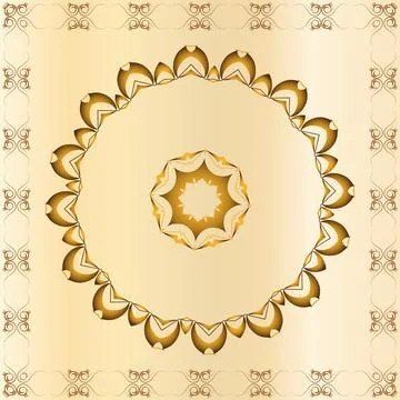 A symmetrical pattern of abstract shapes creates an ornament Stock Illustration