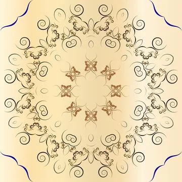 A symmetrical pattern of abstract shapes creates an ornament Stock Illustration