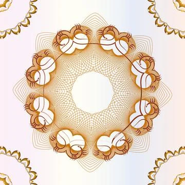 A symmetrical pattern of abstract shapes creates an ornament Stock Illustration