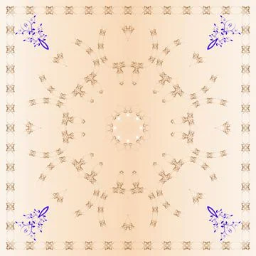 A symmetrical pattern of abstract shapes creates an ornament Stock Illustration