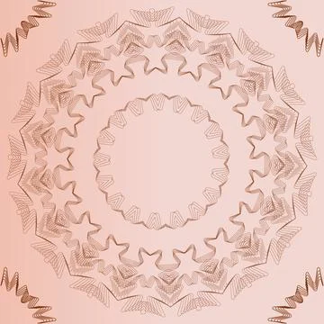 A symmetrical pattern of abstract shapes creates an ornament Stock Illustration