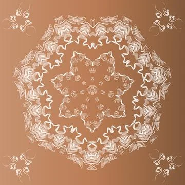 A symmetrical pattern of abstract shapes creates an ornament Stock Illustration