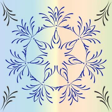 Symmetrical pattern of abstract shapes Stock Illustration