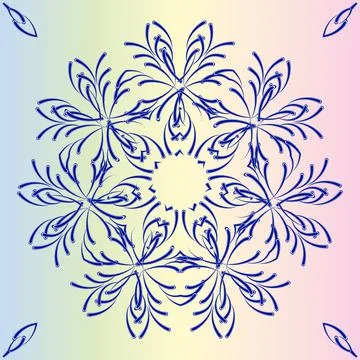 Symmetrical pattern of abstract shapes Stock Illustration