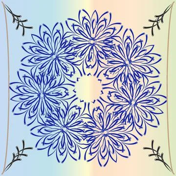 Symmetrical pattern of abstract shapes Stock Illustration