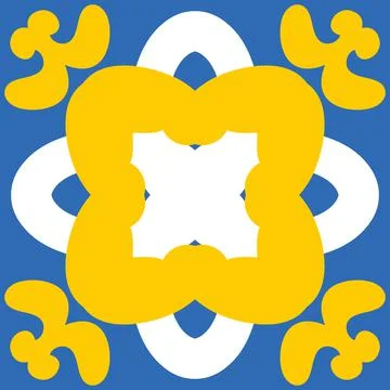 Symmetrical pattern for azulejo or talavera ceramic tiles, mediterranean wall イラスト素材