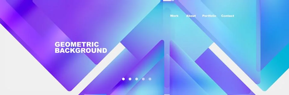 Symmetrical pattern of azure and violet triangles on white backdrop Illustrazione stock