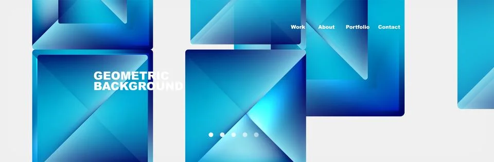 Symmetrical pattern of azure rectangles on a white background Stock Illustration