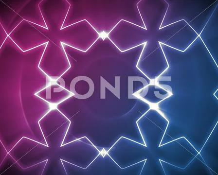 Symmetrical pattern blue and pink Stock Illustration