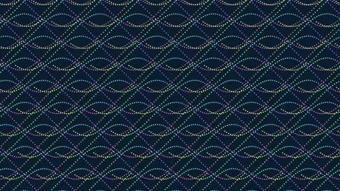 Symmetrical pattern of circles and lines on black Vídeos de archivo 270402598