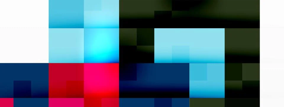A symmetrical pattern of colorful rectangles in electric blue and magenta shades Illustrazione stock