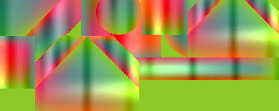 Symmetrical pattern in electric blue and magenta on a green background Stock Illustration