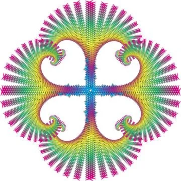 Symmetrical pattern with four arches Stock Illustration