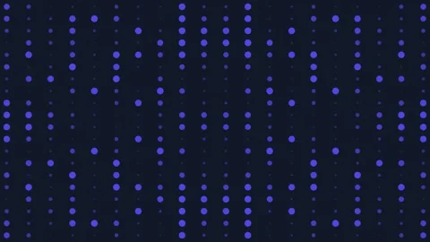 Symmetrical pattern of glowing blue dots on a dark background Video stock 335117499