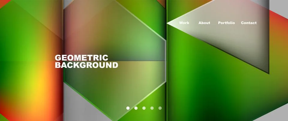 Symmetrical pattern of green and red triangles on a gray background Stock Illustration