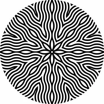 Symmetrical pattern. Mandala. Circle. Ornament. Template for design. Op Art. Stock Illustration