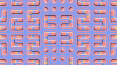 Symmetrical pattern with moving multicolor gradient. 3d rendering animation 4K Stock-Footage 229888890