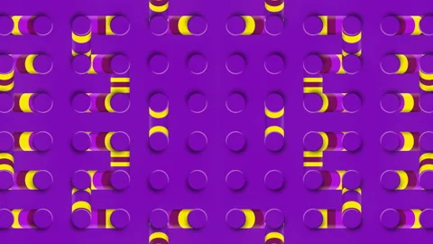Symmetrical pattern with moving trendy gradient. 3d render digital animation 4K Stock Footage 225302687