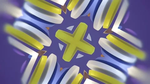 Symmetrical pattern of multilayered spherical objects. 3d rendering 4K Stock Footage 286099802