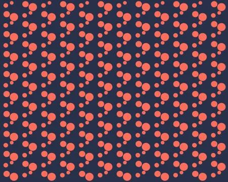 Symmetrical pattern of orange circles on a dark background repeating set Stock Illustration