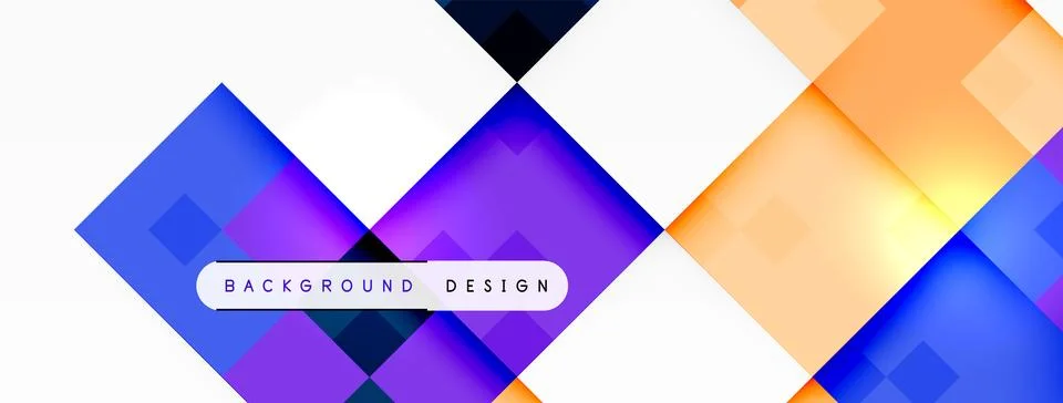 Symmetrical pattern of purple rectangles and triangles on a white background Stock Illustration