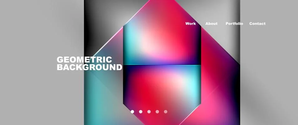 Symmetrical pattern of rectangles in red, blue, and purple on a gray background Stock Illustration