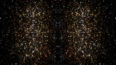 Symmetrical pattern star dust trail sparkling particles falling Stock Footage 151735476