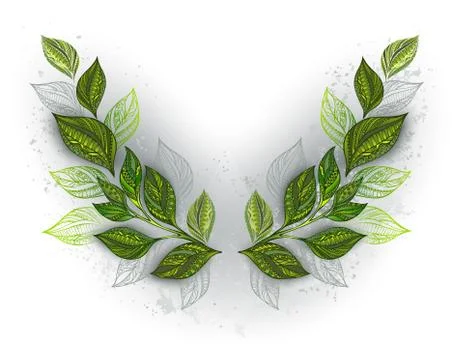 Symmetrical pattern with tea leaves Stock Illustration