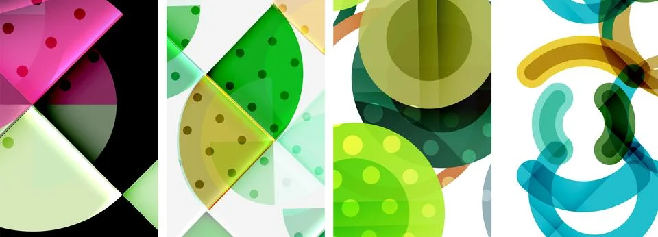 Symmetrical pattern of various colored circles on white textile background 스톡 일러스트