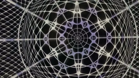 Symmetrical patterns in a black and white geometric design Stock Footage 339959275