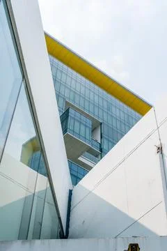 Symmetrical perspective of architectural buildings, building facades Stock Photos