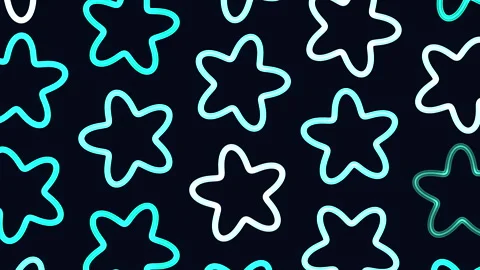 Symmetrical pink star pattern on black background Stock Footage 282361137