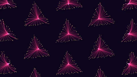 Symmetrical pink triangle pattern on dark background modern and abstract design Stock Footage 253965658