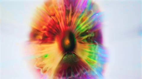 Symmetrical psychedelic bloom with glowing core and radiant petals Illustration