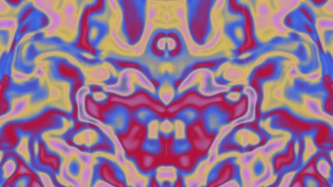Symmetrical Psychedelic Liquid Marble Background Loop Stock Footage 332787428