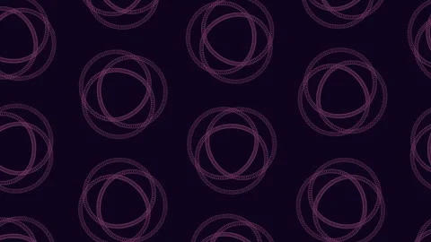 Symmetrical purple circle pattern on black background Stock Footage 297609237