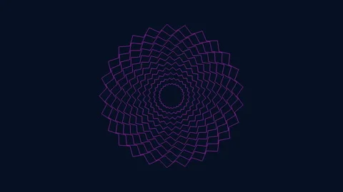 Symmetrical purple circle pattern with interconnected circles Stock Footage 285675457