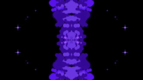 Symmetrical Purple Plasma Cloud and Glowing Stars Stock Footage 336269247