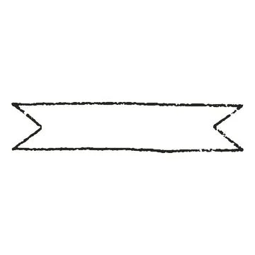 Symmetrical rectangular frame hand-drawn in black pencil with forked ends. Ilustración de archivo