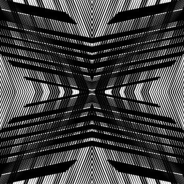 Symmetrical repeatable mesh, grid background with mirrored geometry Illustrazione stock