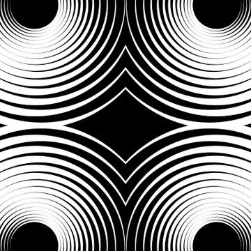 Symmetrical repeatable pattern with concentric circles, rings. Stockillustratie