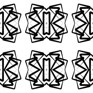 Symmetrical repeatable pattern with random lines. Vector. イラスト素材