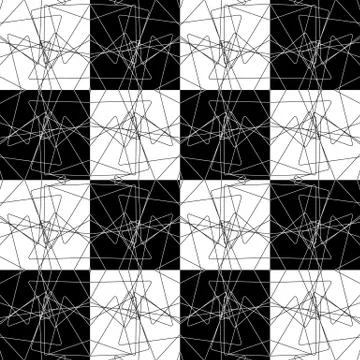 Symmetrical repeatable pattern with random lines. Vector. イラスト素材