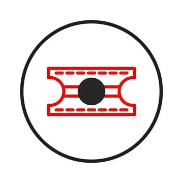 Symmetrical representation of cinema film with dashed elements inside the c.. Stock Illustration