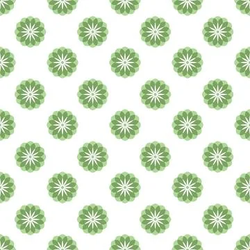 Symmetrical round flower on a white background seamless pattern for packaging Stock Illustration
