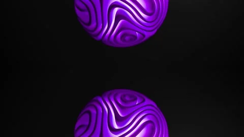 Symmetrical Sci-Fi Layout with Abstract Purple Glowing Spheres - Looping Video. Stock Footage 315212869