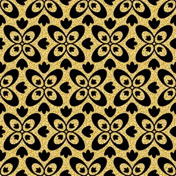 Symmetrical seamless pattern, arabic perfect design for textile and decoratio Stock Illustration