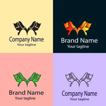Symmetrical Shadows logo design Stock Illustration
