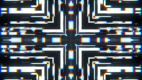Symmetrical shiny shape glitch interference screen illustration background new Stockillustratie