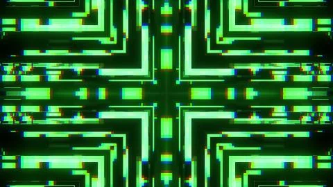 Symmetrical shiny shape glitch interference screen illustration background new Illustrazione stock